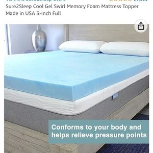 Cool gel swirl memory foam Mattress topper